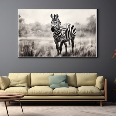Peinture Zèbre Noir Et Blanc